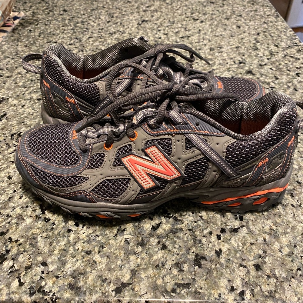 New Balance Gray and Orange Athletic Trail Shoes